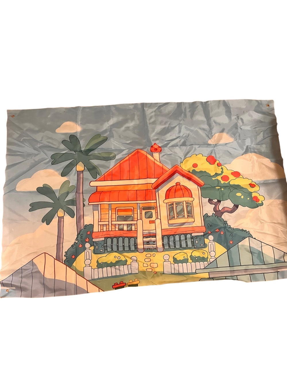 Bluey Heeler House Animated Party Decoration Fabric Photography Backdrop Banner